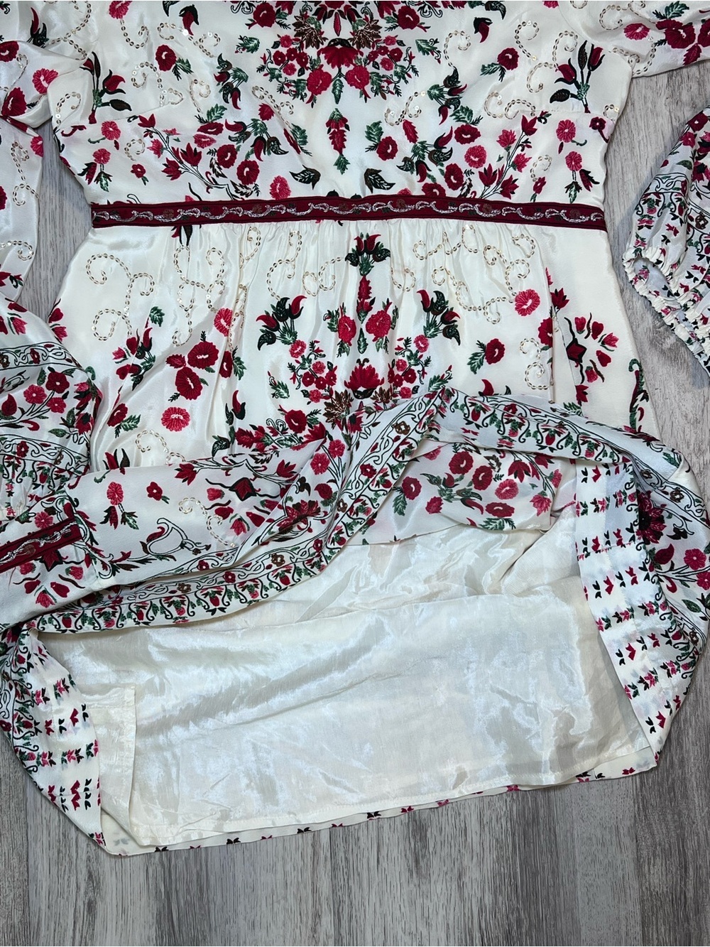 Free People Russian Doll Sparkly Bohemian Mini Dress Size 8 - Picture 14 of 15